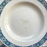 6 assiettes creuses terre de fer bleu longchamp modèle « rené »