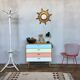 50s color formica shoe cabinet with compass feet