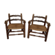 2 mulched armchairs in turned wood
