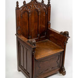 Neo-Gothic walnut armchair, nineteenth century