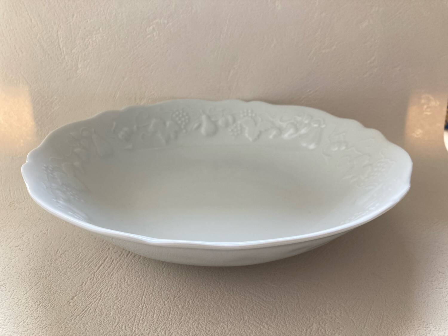 Large round hollow Limoges porcelain dish Philippe Deshoulières California model