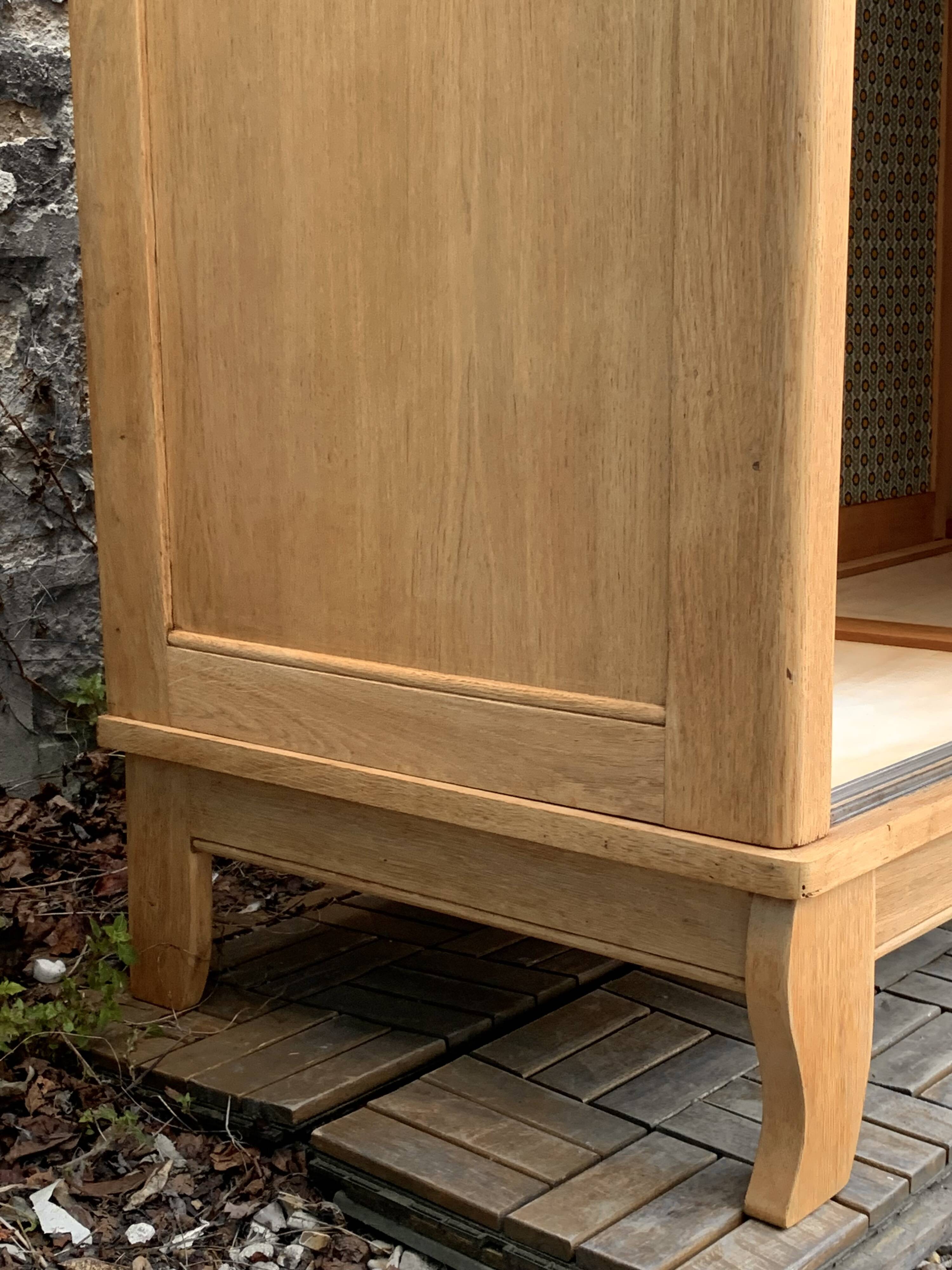 Parisian art deco wardrobe sliding doors solid raw oak