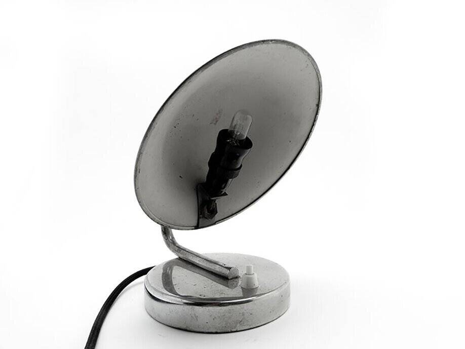 Chrome-plated metal table lamp by J. Hurka for Napako, Czechoslovakia, 1950s