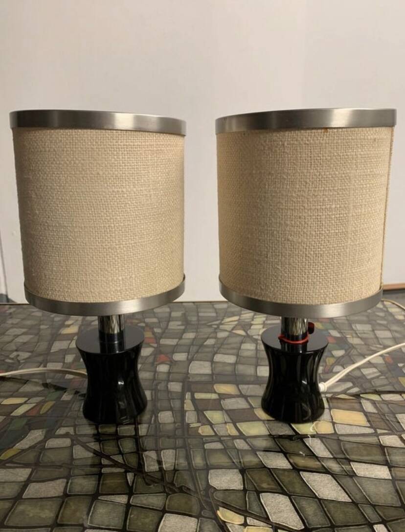 Pair of vintage 70s bedside lamps