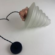 ANTIQUE ART DECO SUSPENSION 1930 FROSTED GLASS