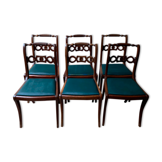 Series of 6 chairs XXth mahogany