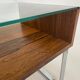 Table d'appoint vintage en palissandre verre chromé 1960 design