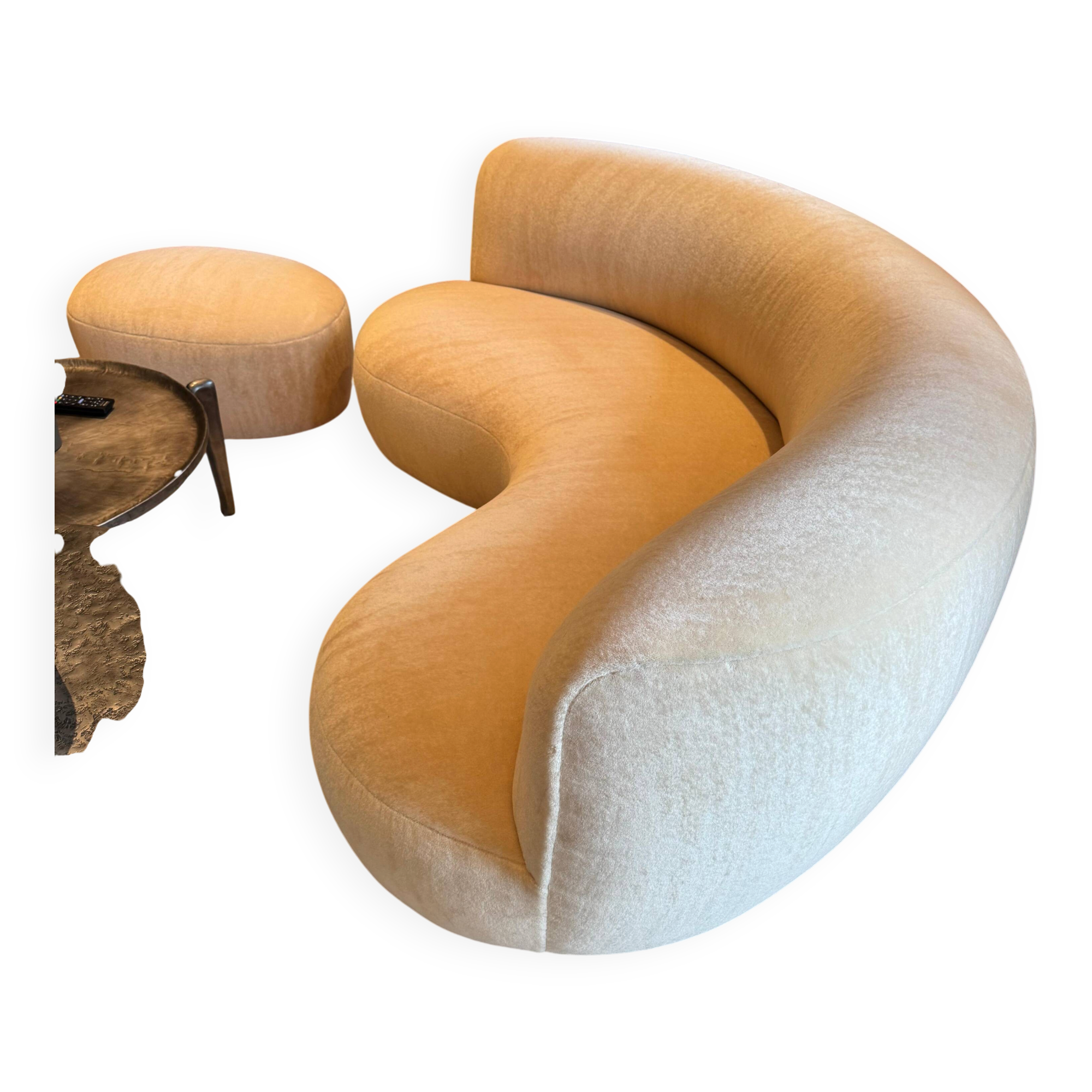 Sofa 190 teddy mohair sable pierre augustin rose