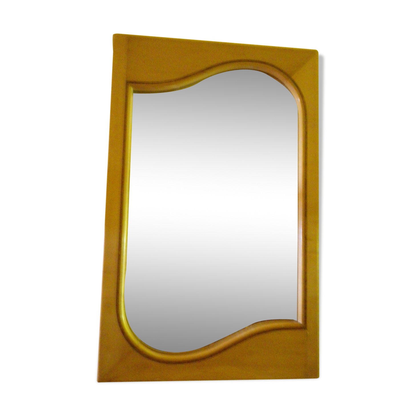 Wall mirror with light wood frame - 1960  54x35cm