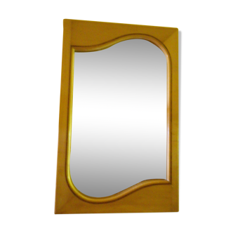 Wall mirror with light wood frame - 1960  54x35cm