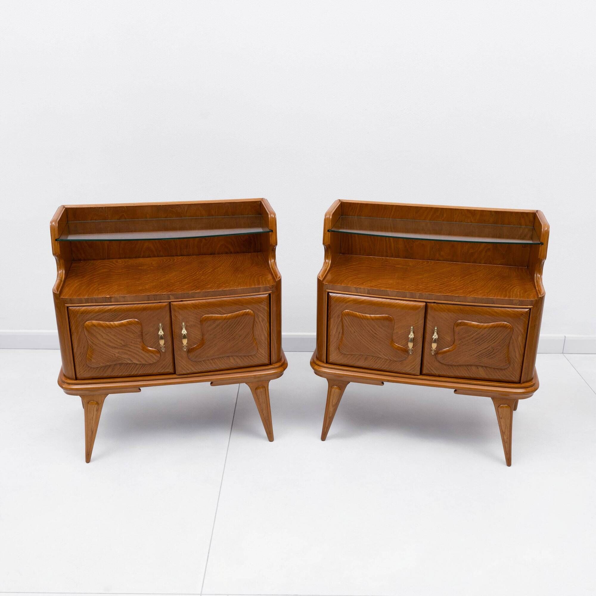 Pair of Mid-Century Modern Italian Ashwood Nightstands, 1950s