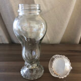Glass candy box with plastic screw-on cap