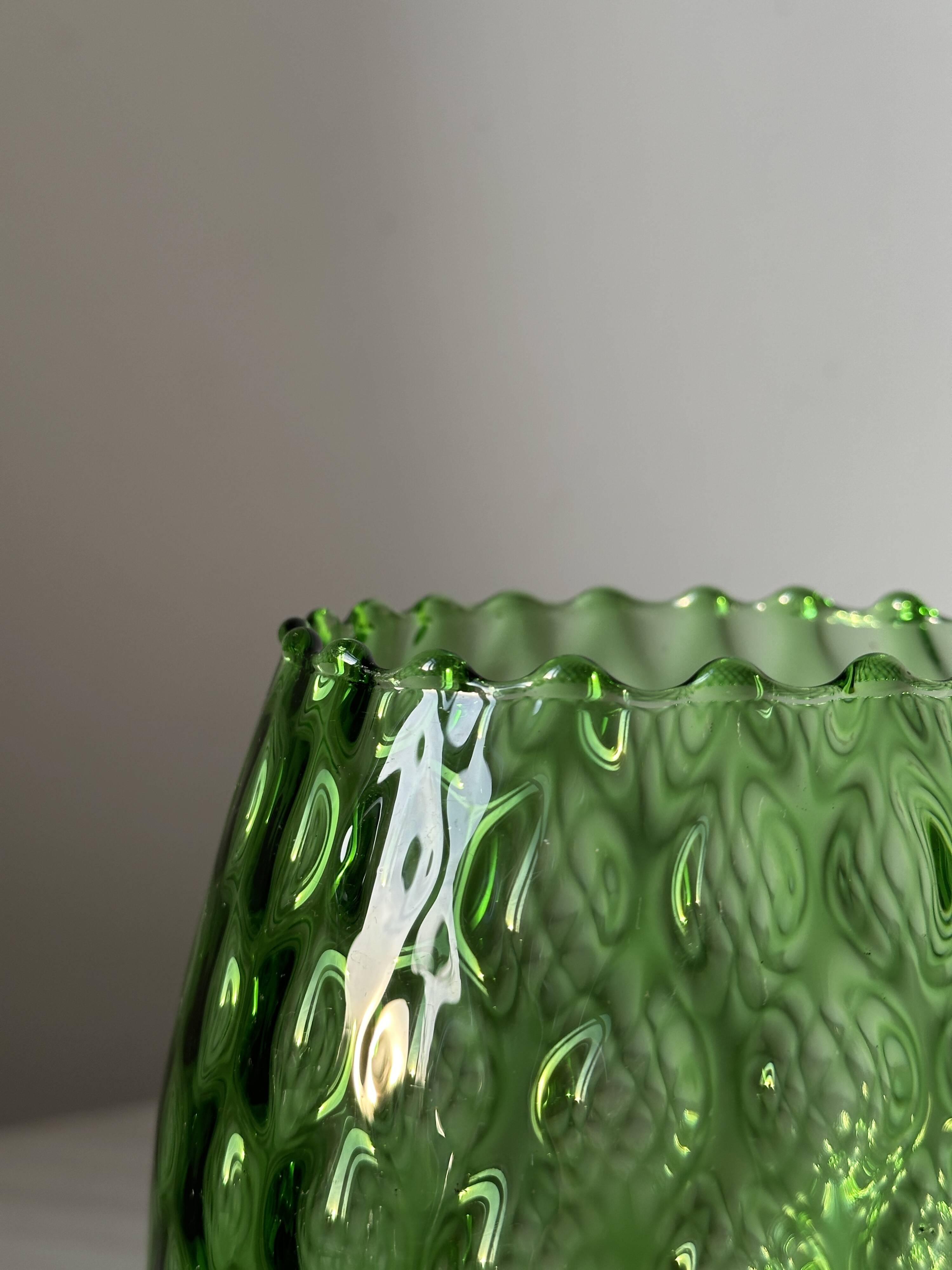 Large translucent green empoli vase
