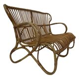 Vintage Rattan Sofa Belse 8 Design 1960s Rohe Noordwolde