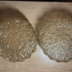 Pair of amber pressed glass ceiling globes Vianne – 1960s