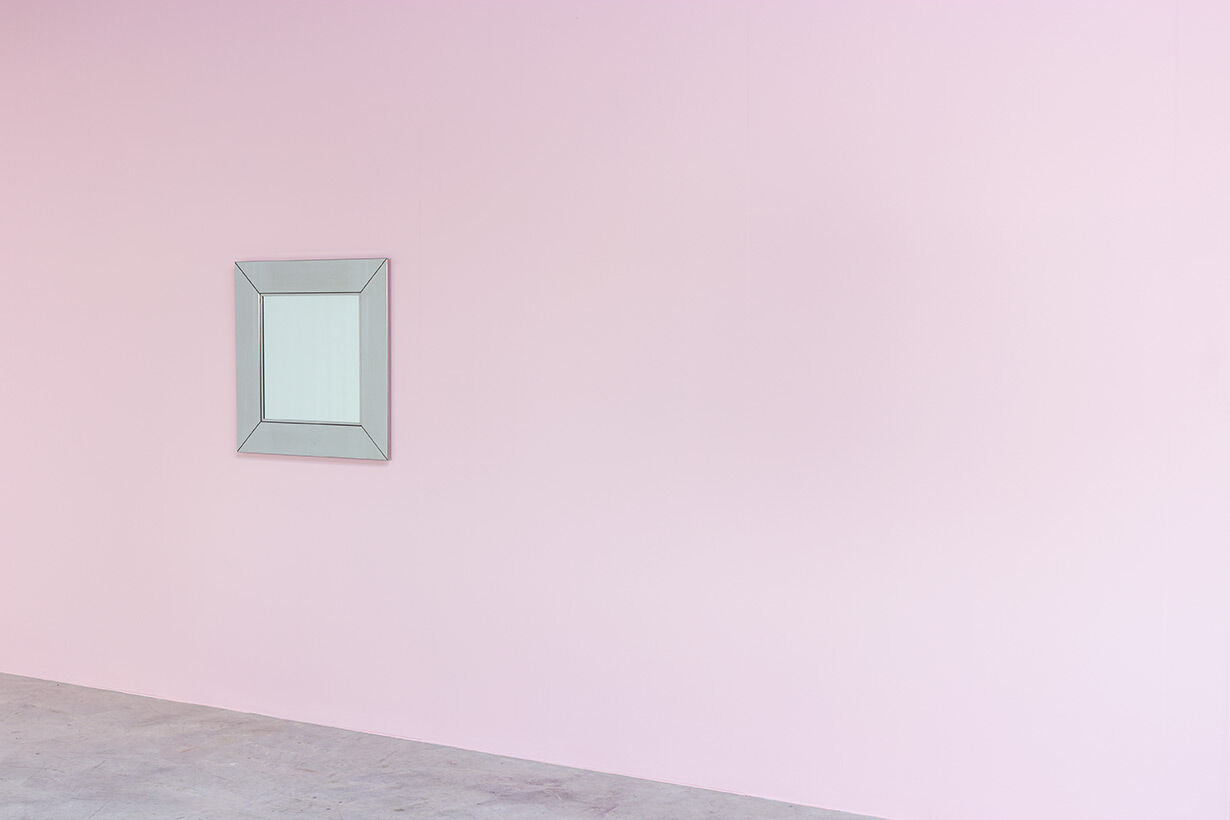 Miroir vintage chromé Cidue elementi d'arredo carré 1970 Italie