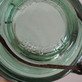 Green "ideale" glass canning jar