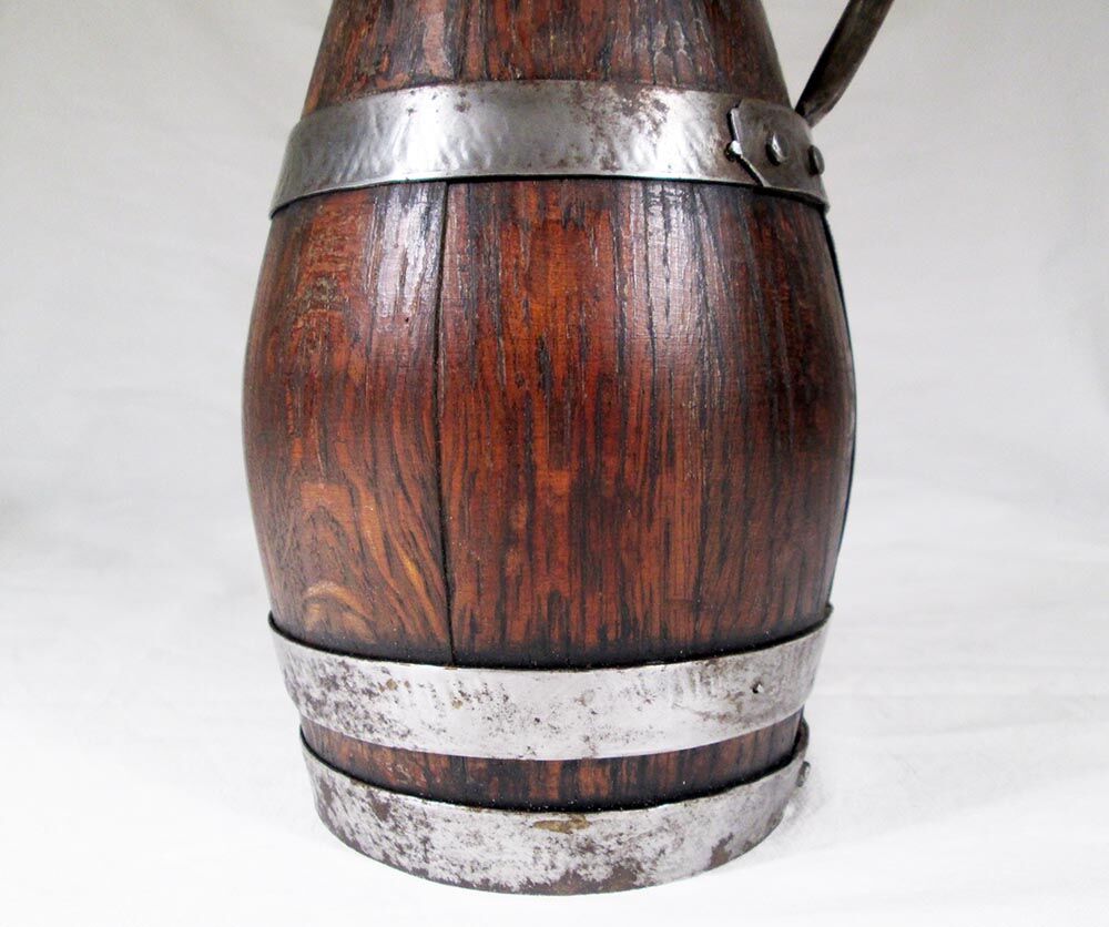 Ringed wooden pitcher