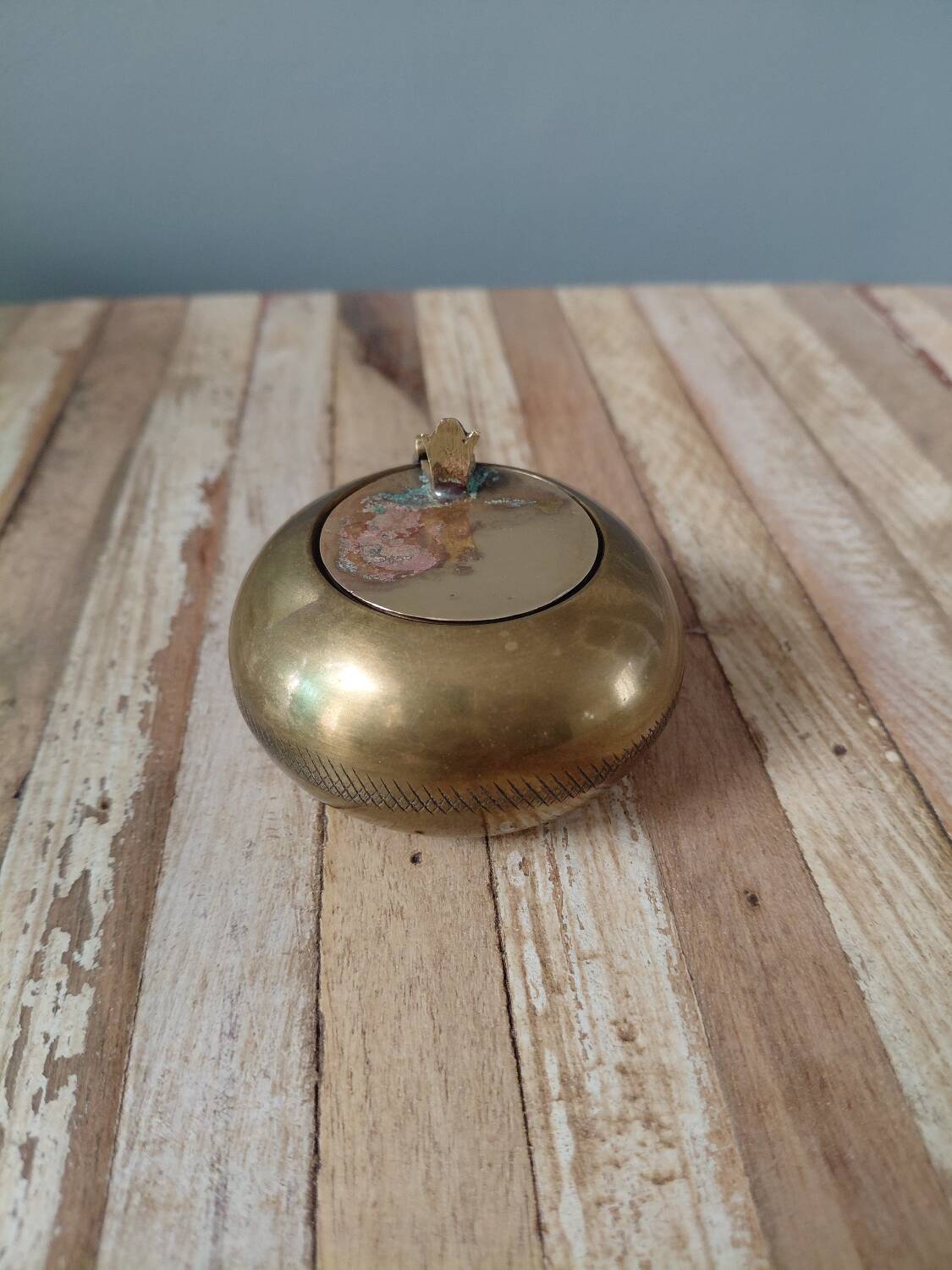 Antique brass pocket ashtray