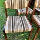 Chairs wood and striped antique fabrics