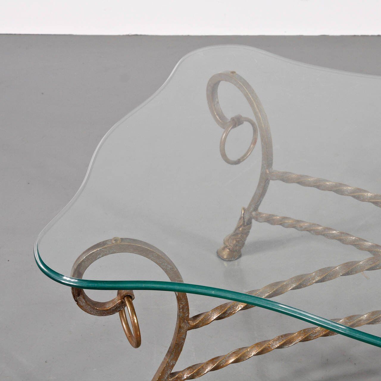 1960s glass coffee table