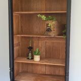 Old library storage unit shelf cabinet curiosities vintage black linen