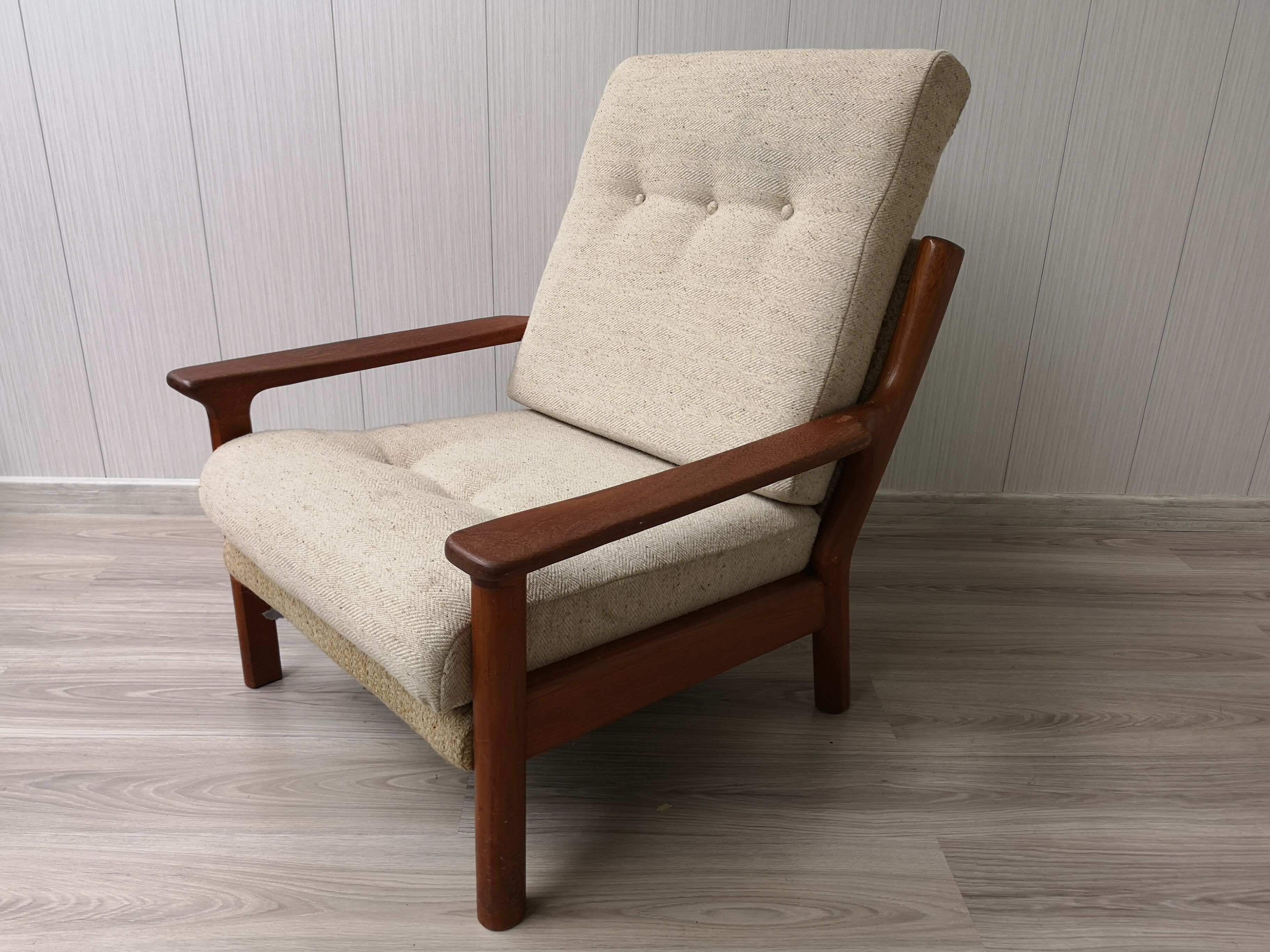 Mid - Century Danish teak armchair.