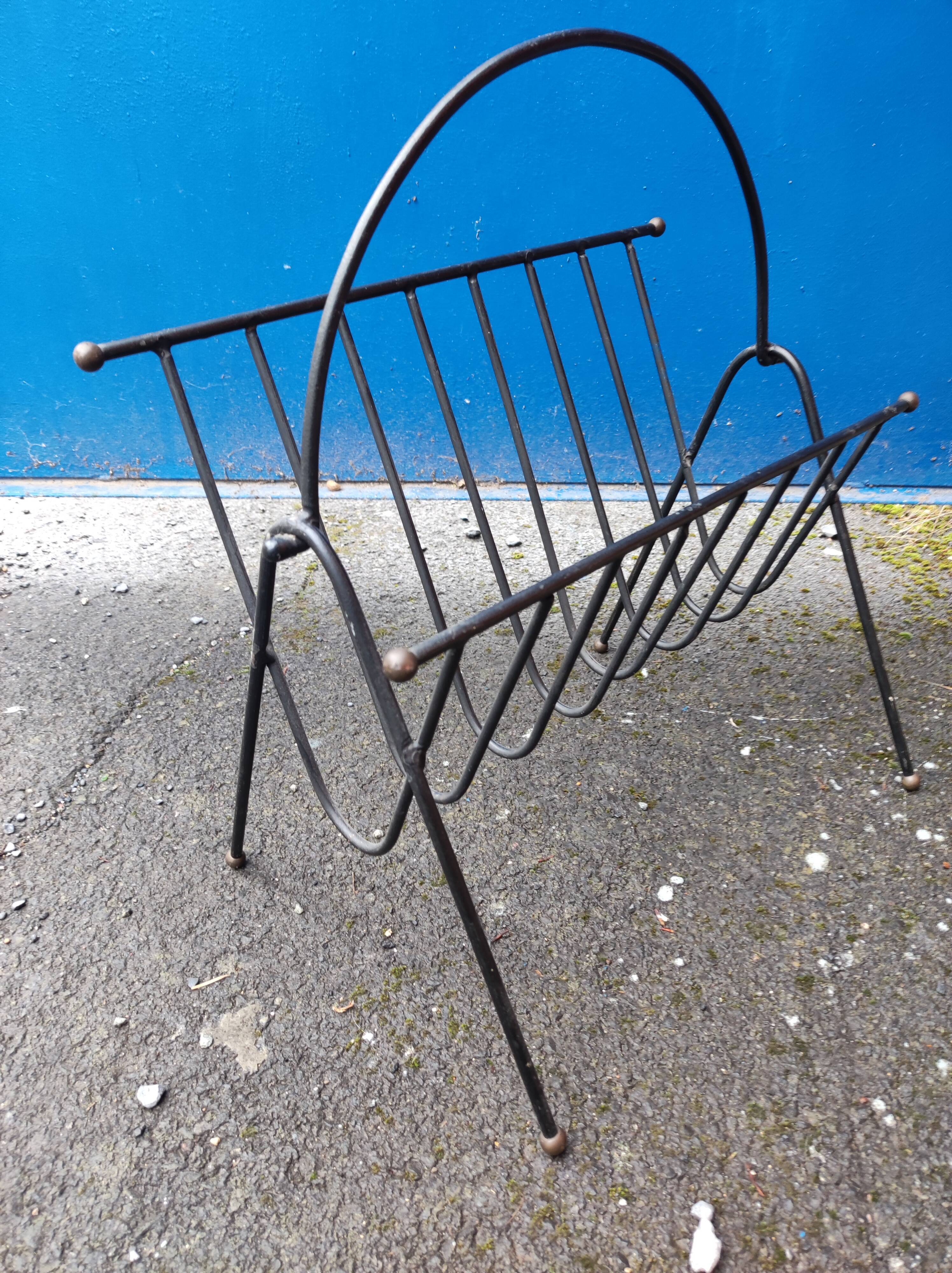 Magazine holder steel line vintage brass balls