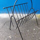 Porte revues file d'acier boules laiton vintage