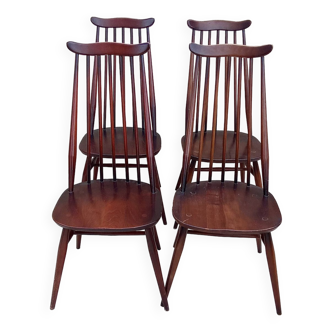 4 scandinavian ercol goldsimith chairs from the 60s