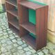 Vintage Scandinavian shelf from the 1960s in wood with green velvet.