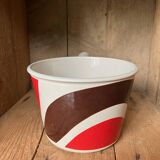 Vintage Le Creuset enameled cast iron fondue pot from the 1970s