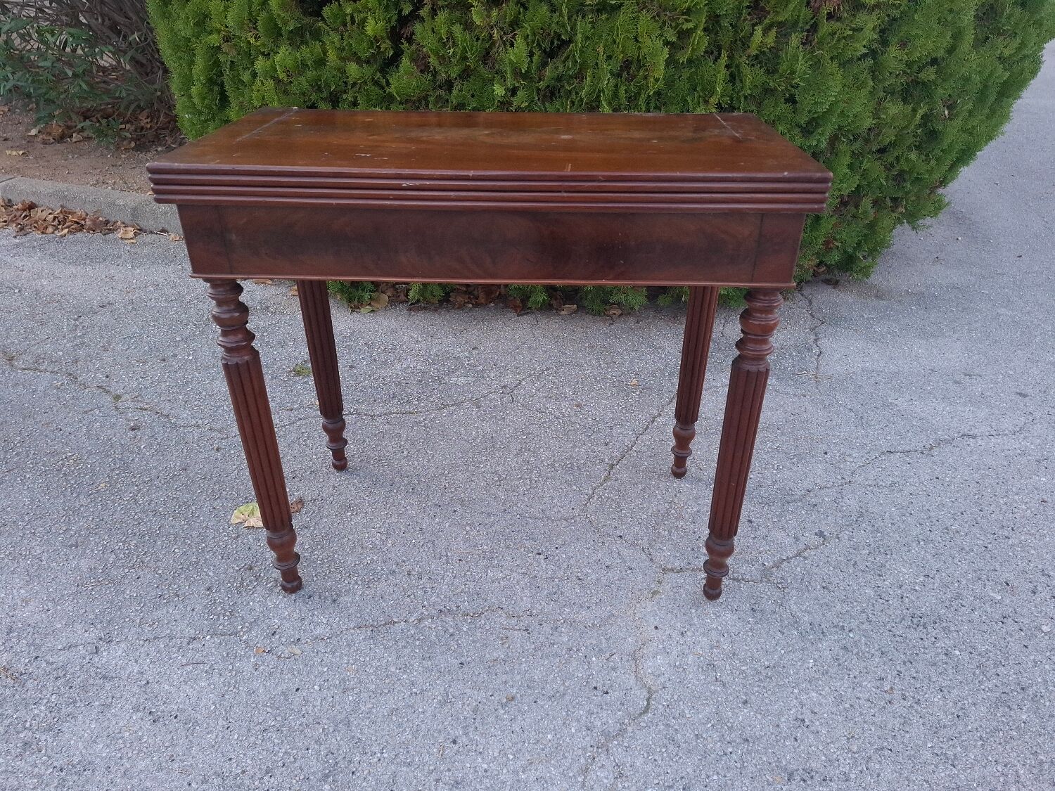 19th century mahogany games table, console