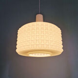 Large white opaline pendant light, Ivan Jakes design, 1960s