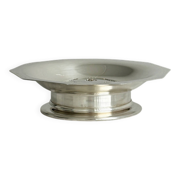 Vintage silver-plated shell butter dish