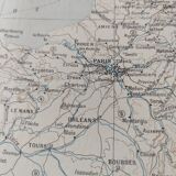 Old engraving • Map of France from La Défense • Original and vintage poster from 1909