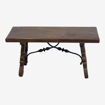 Coffee table wood and wrought iron