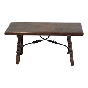 Table basse bois et fer forgé