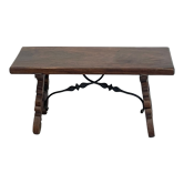 Coffee table wood and wrought iron