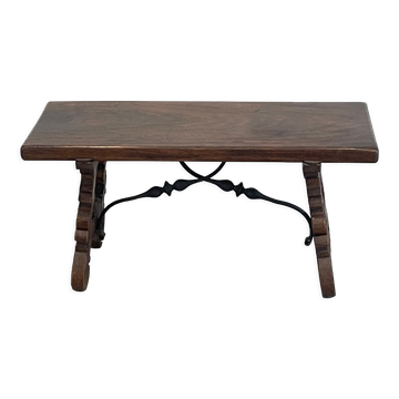 Table basse bois et fer forgé