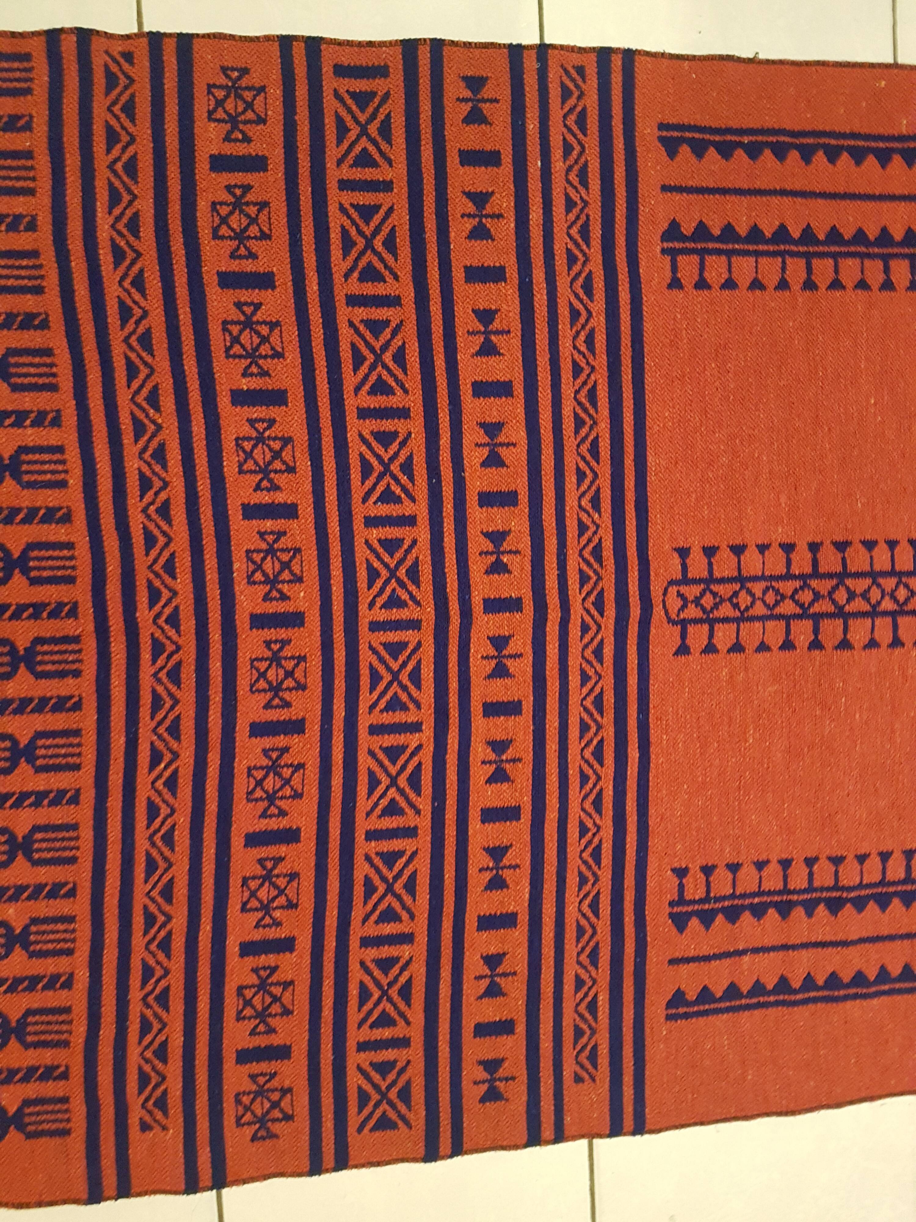 Tapis kilim aztéque 99x183cm fait main