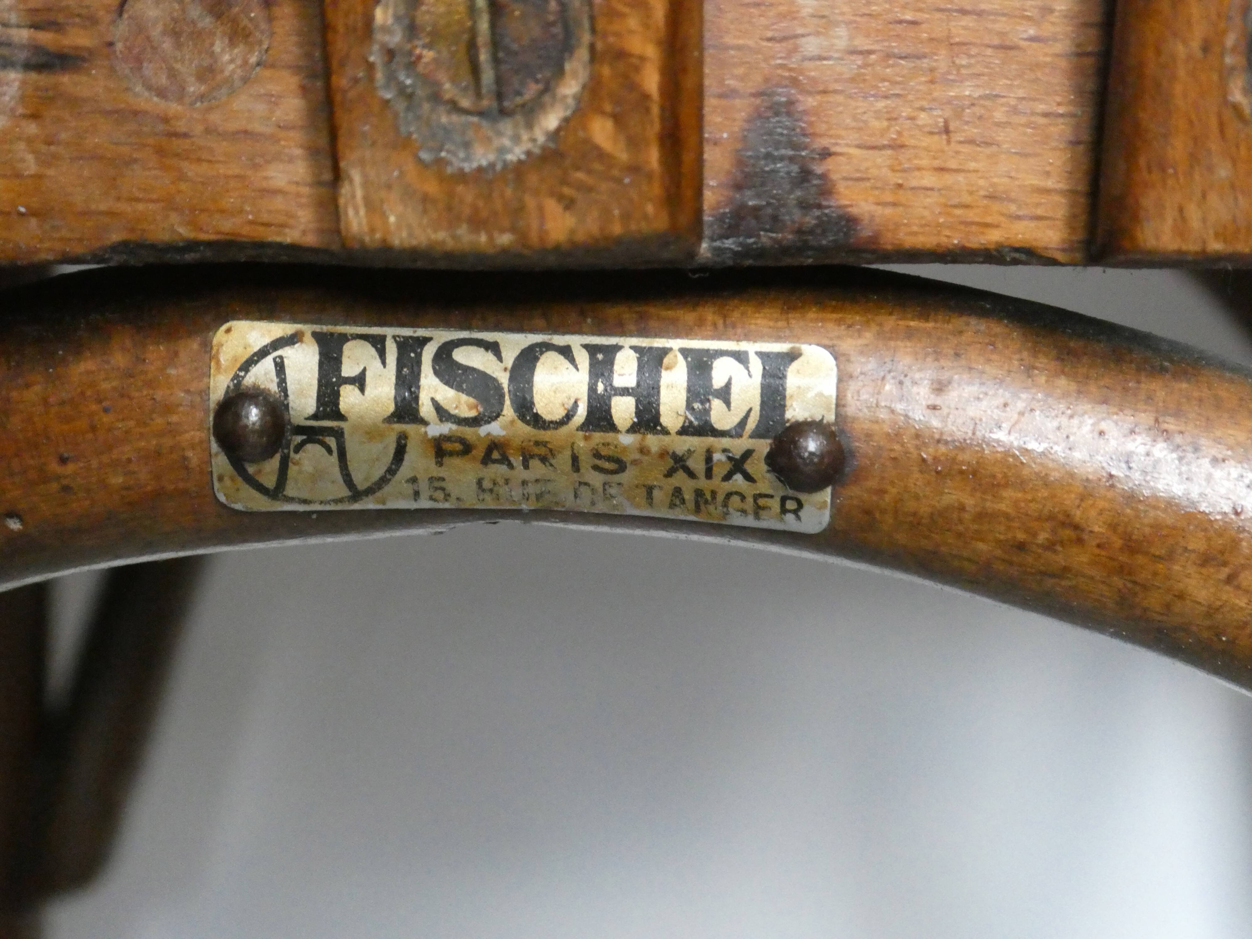 Pair of bistro Mahieu and Fischel bentwood chairs