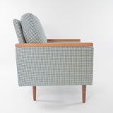 Cube armchair blue houndstooth