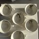 Set of 6 antique bird-patterned coffee cups