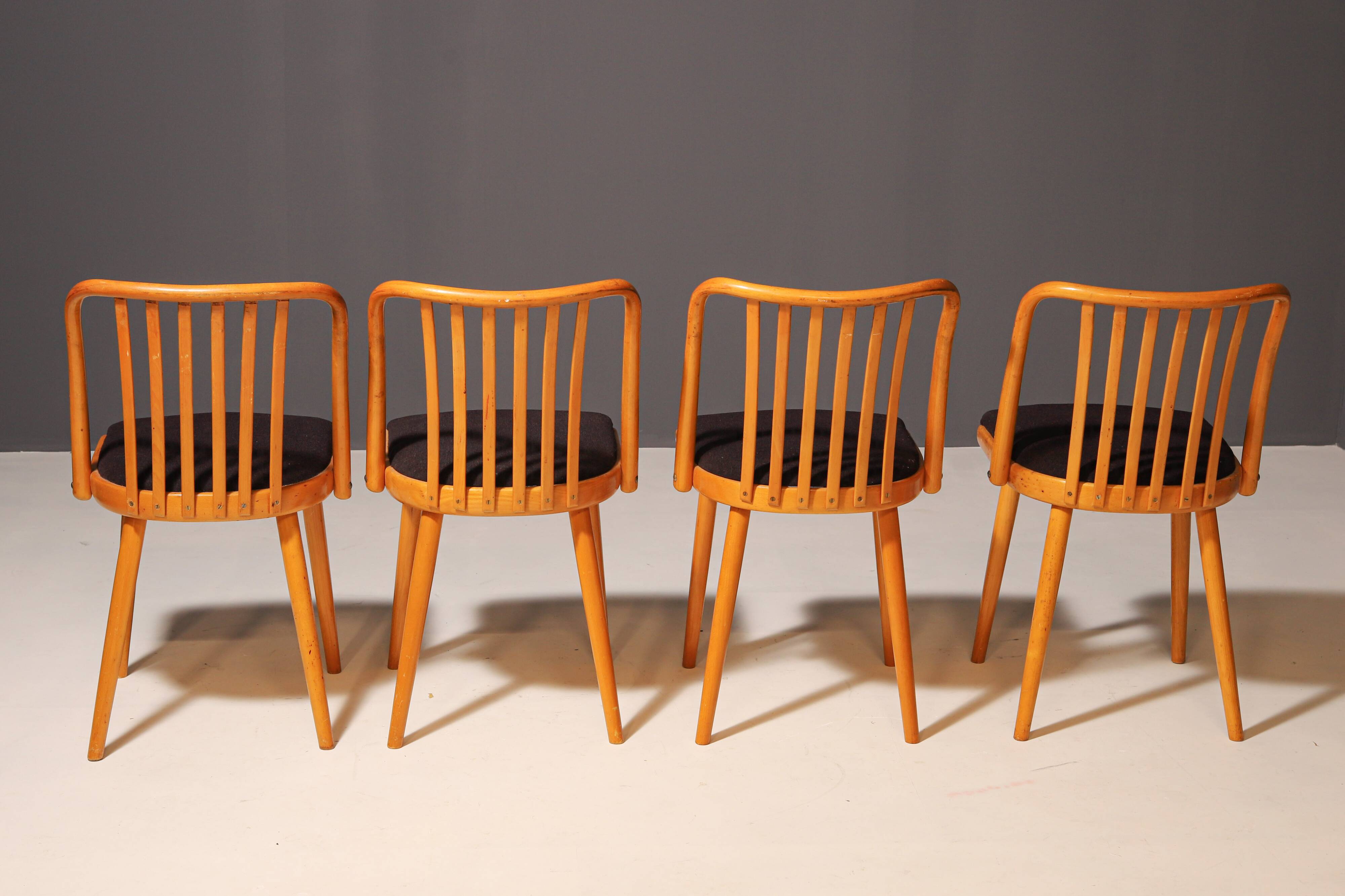 Set of Four Wooden Chairs | Antonín Šuman, 20th Century