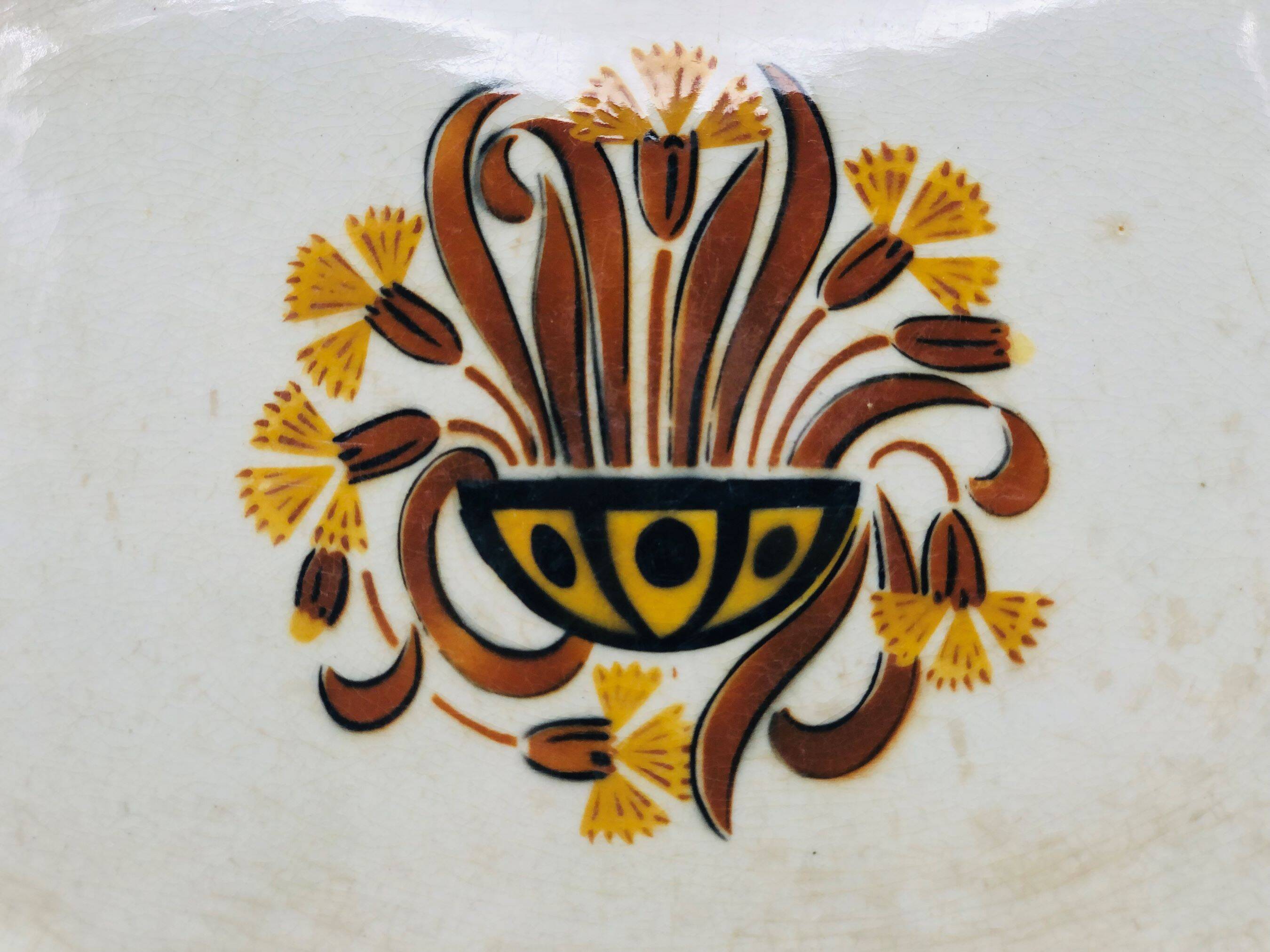 Set of 2 oval dishes, Creil and Montereau – Carnation model.