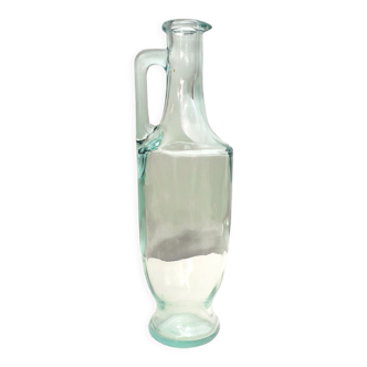 Vintage handle pitcher - Bluish glass - 1960