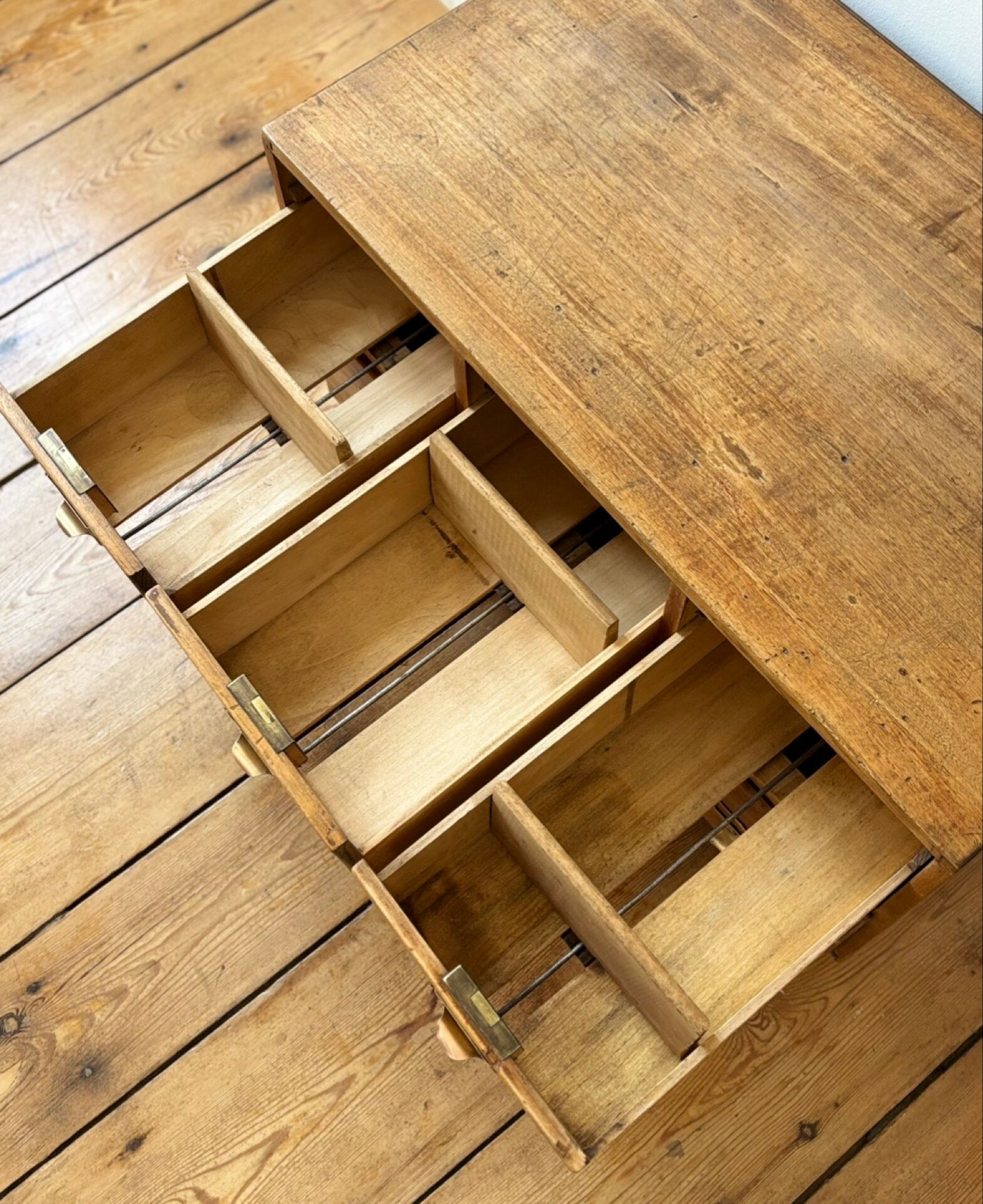 Small antique work cabinet with 6 drawers.