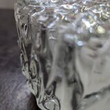 Old silver ceiling light with diamond glass 1960 Haussmannian 30 cm