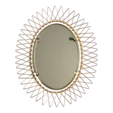 Oval golden metal sun mirror, 60s